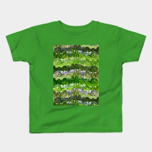 Green Mountains Pattern Kids T-Shirt